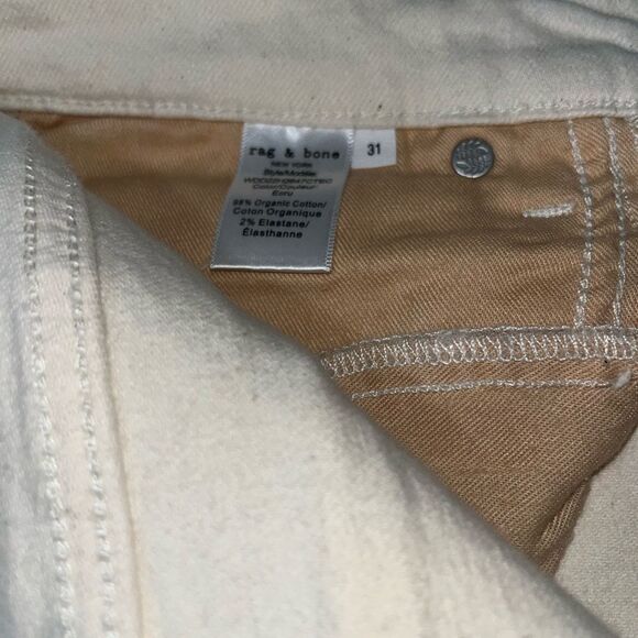 Rag & Bone High Rise Ankle Skinny Jeans NWT off white - Picture 5 of 12